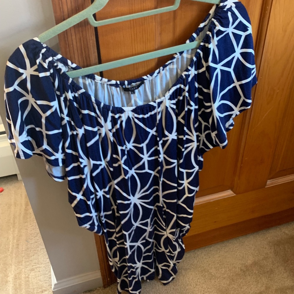 Tart jersey blouse with navy/white pattern